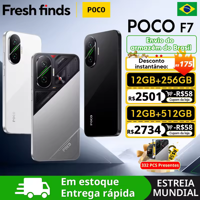 POCO F7: O Novo Matador de Tops da Xiaomi em 2025 POCO F7 5G Smartphone Snapdragon 8s Gen 4 Frete Grátis Brasil 6.83 ''