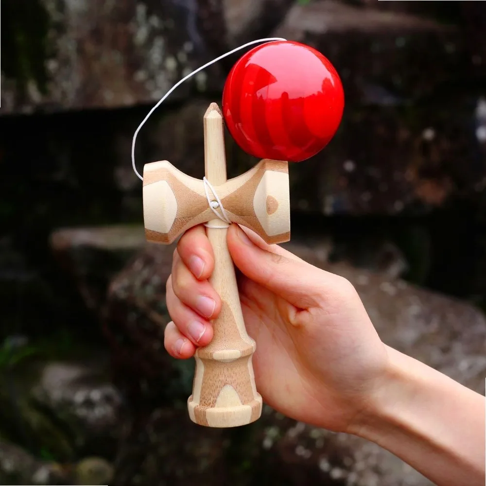 Bamboo Kendama Ball DU Paint Outdoor Multifunctional Skill Toy for Hand Coordination Balance Training Sports Fitness