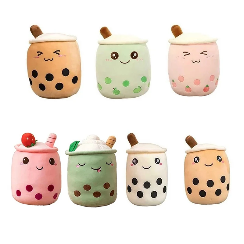 Anime Real-Life Bubble Tea Cup Knuffel Kussen Gevulde Zachte Pop Melk Thee Cup Kussen Kinderen Speelgoed Halloween Verjaardagscadeau 25 cm