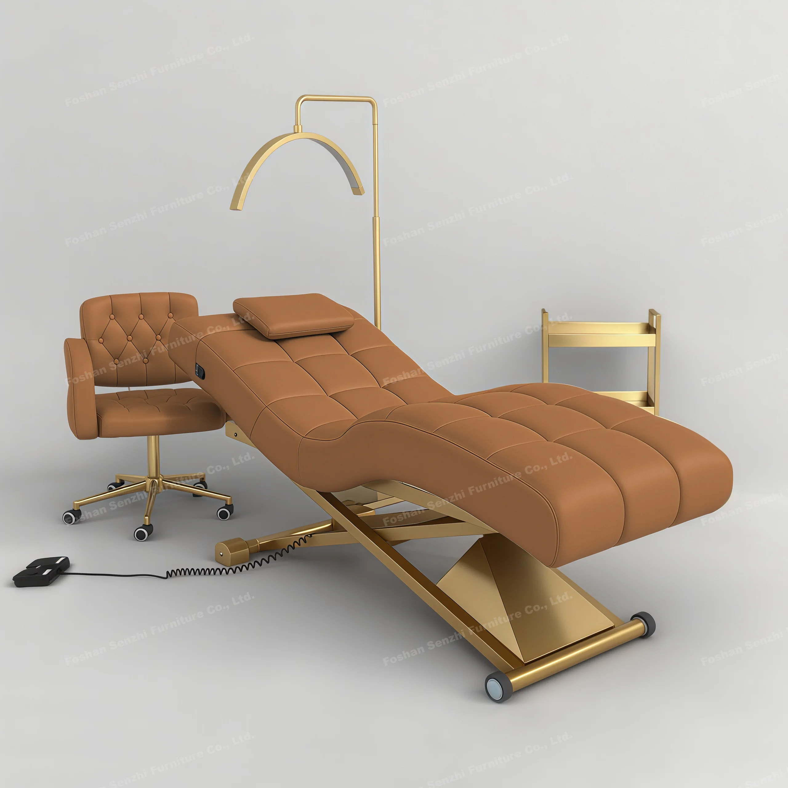 

Modern Gold Salon Furniture 1 Motor Electric Facial Beauty Massage Bed Cosmetic Table Chair Facial Spa Lash Bed