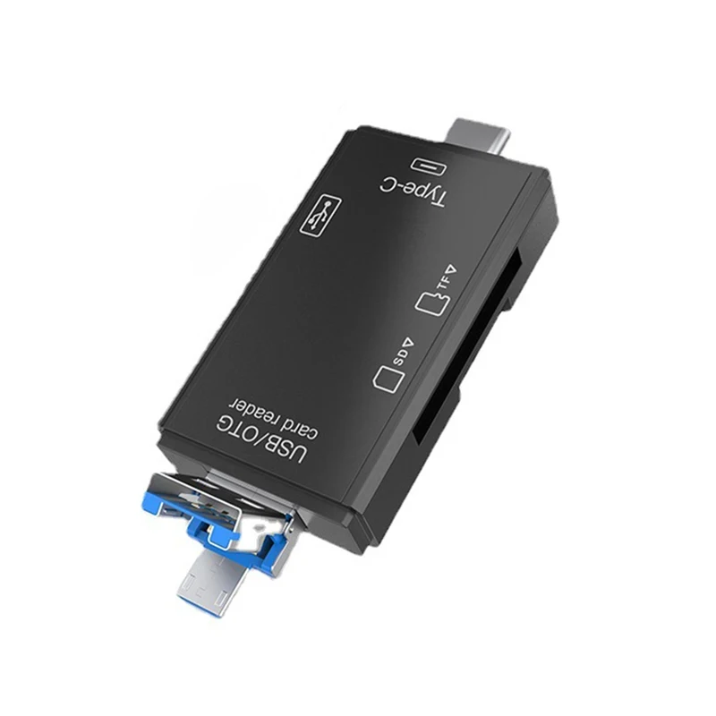 1-3pcs 6 IN 1 USB/Micro USB/Type C To SD TF Card Adapter OTG Card Reader Adapter USB 3.0 USB C Card Reader Laptop PC Accessories