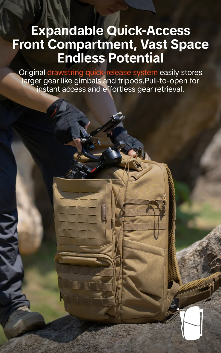 PGYTECH OneMo Taktischer Rucksack, wasserdichte DSLR/SLR/spiegellose Fotokameratasche mit 15,6-Zoll-Laptop-Hülle – Detail 6