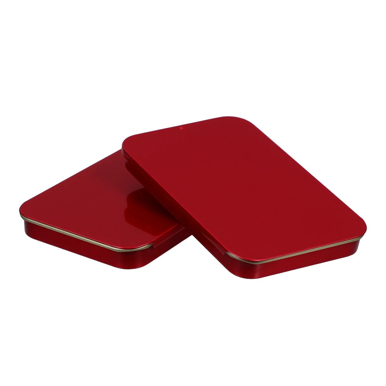 

2 pcs Small Slide Top Tin Boxes Sturdy Tinplate Balm Containers Airtight Portable Storage For Lipstick Candy Jewelry Organizer