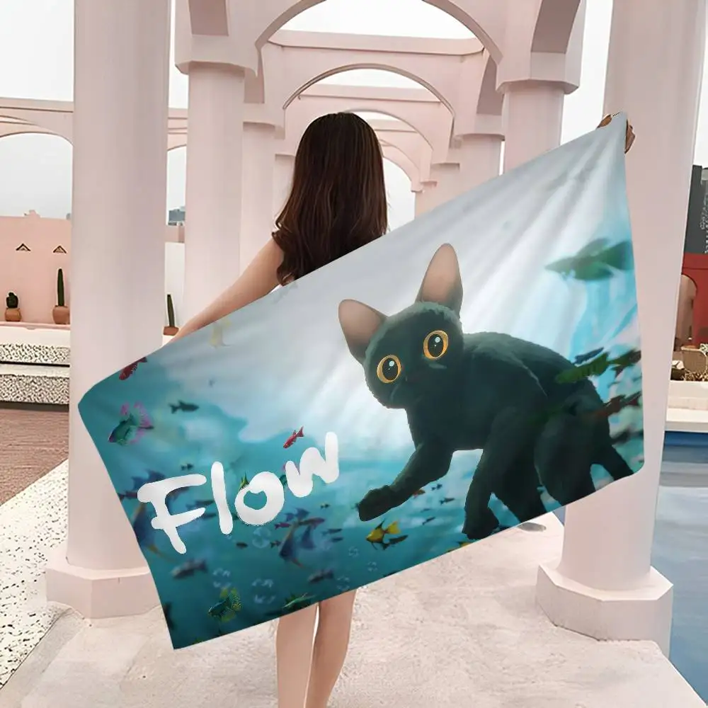 Movie F-Flow Cat Big Microfiber Beach Towels Quick Dry Towel Sand Beach Towels Pool Towel For Travel Swim Pool Yoga