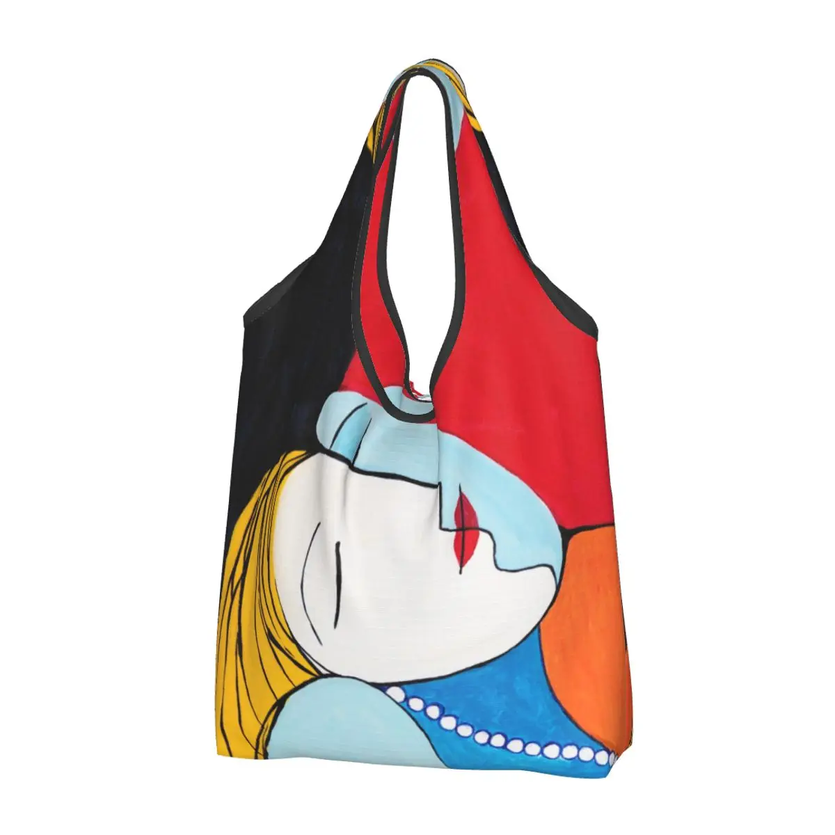 Funny Printed Picasso's Inspiration Shopping Tote Bag Portable Shoulder Shopper Pablo Picasso Handbag