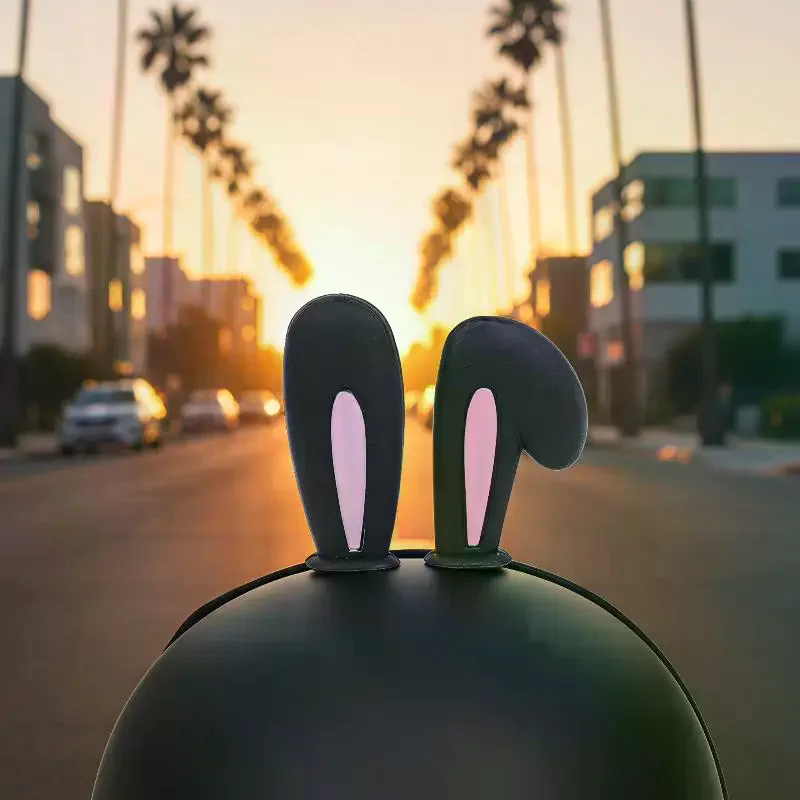 Cute Rabbit Ears Motorcycle Helmet Accessories Waterproof 1 Pair No Glue Residue for Motorbike Riding DIY Decoration