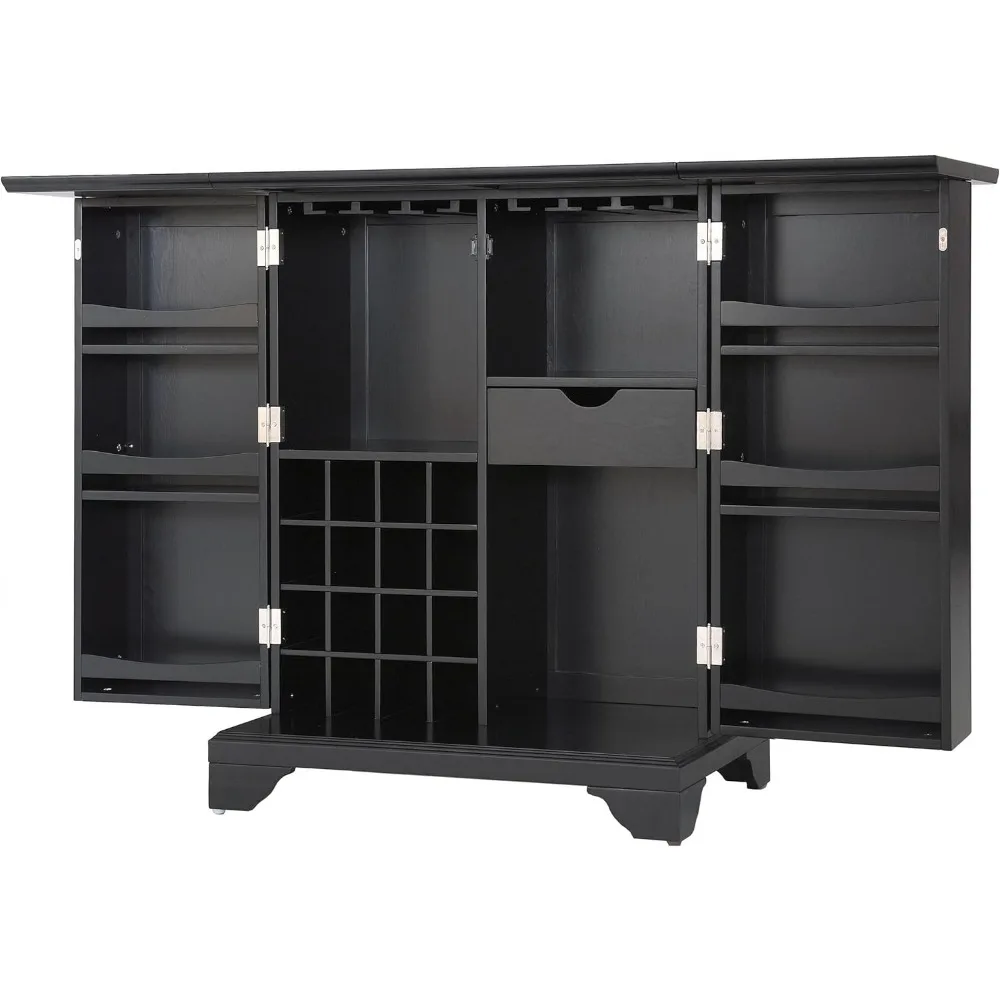 

Lafayette Expandable Bar Cabinet with Storage Shelves, Drawer, and Wine Rack