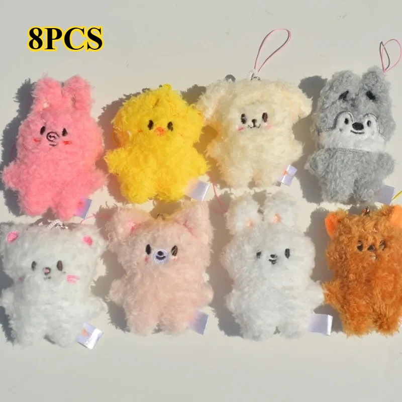 

Kpop Stray Kids SKZOO Mini Plush Toy Kawaii Cartoon Animal Plushie Keychain Keyring Pendants Bangchan Wolfchan Home Decor Gifts