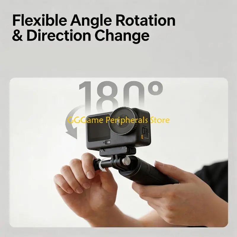U55B Foldable Camera Grip Stand for Action Camera Selfie Tripod, 2 in 1 Hand Grip with Desktop Support and Textured Handle for