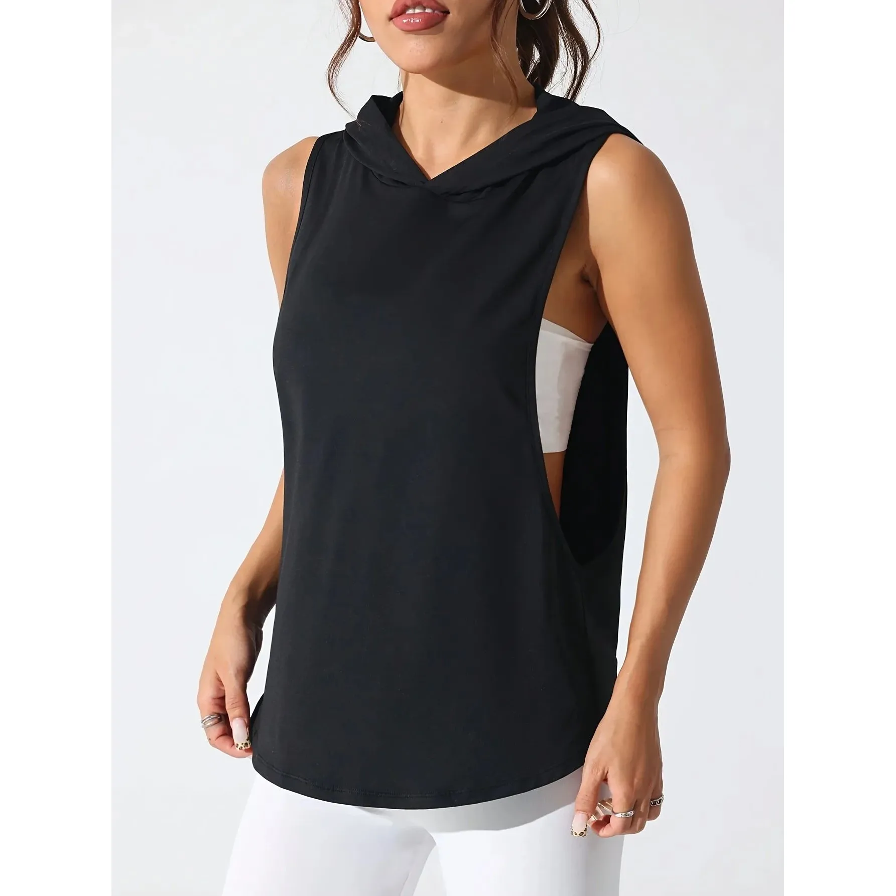 Women's QuickDry Breathable Sport Vest Slimming Fit Hooded Standard Edition Spring 2026 Ladies' Sweatshirt/Velvet Shirt