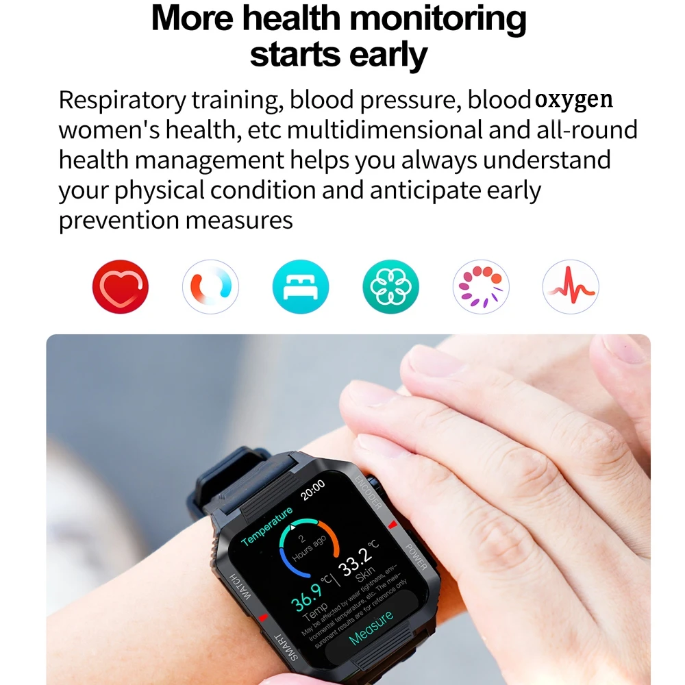 ChiBear NFC GPS بلوتوث دعوة ساعة ذكية 1.99 بوصة HD شاشة 120 + الرياضة اللياقة البدنية ساعة الطقس في الهواء الطلق IP68 مقاوم للماء Smartwatch