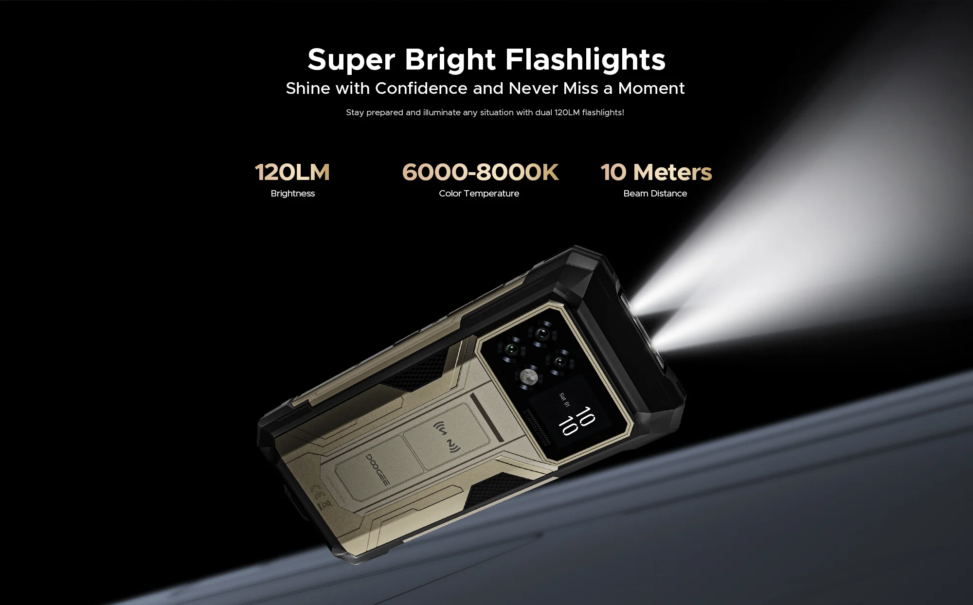 DOOGEE S200 Max Rugged Phone 16GB+512GB 22000mAh Dimensity 7050 6.72” 120Hz Screen 1.32" Rear Display Dual Flashlight