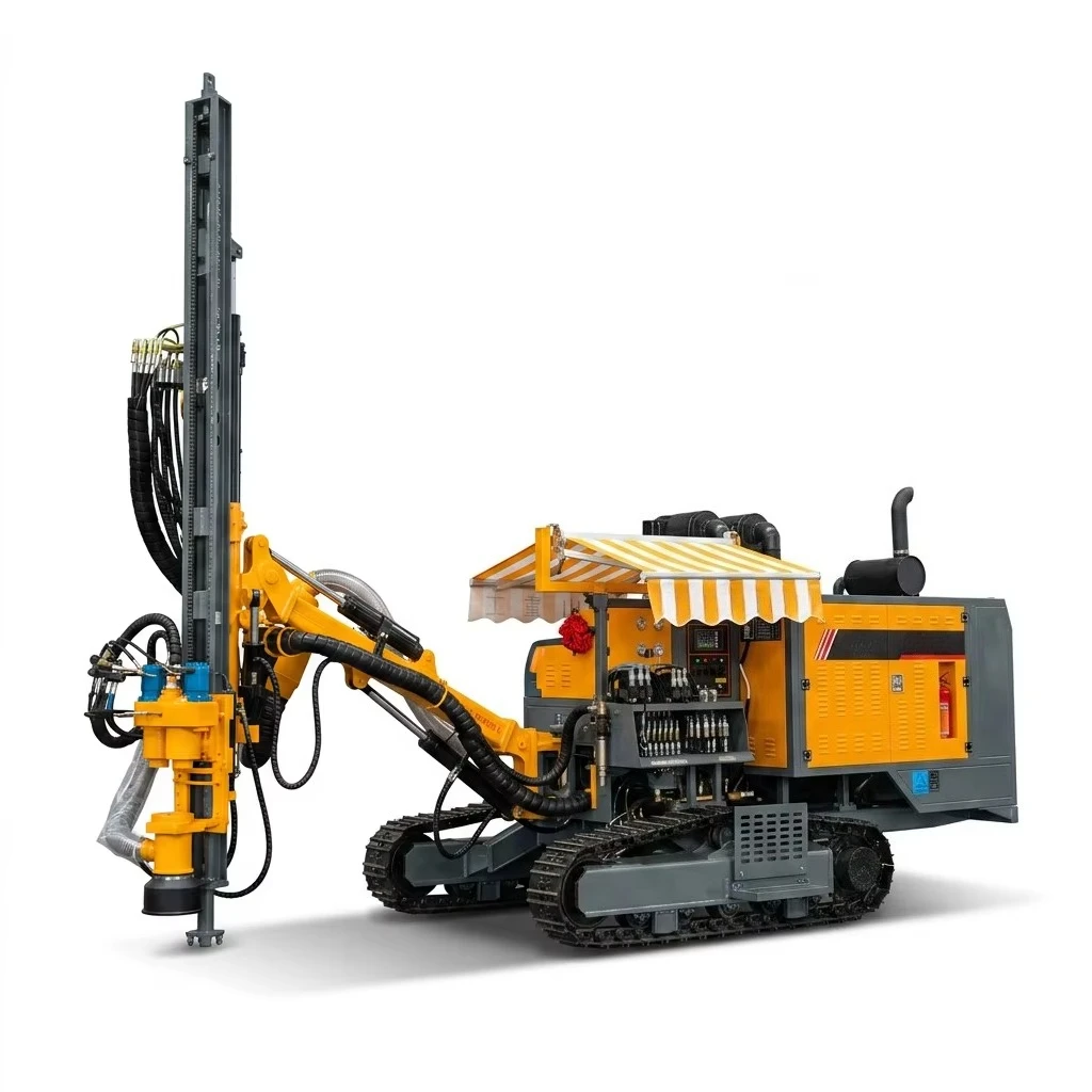 High Quality Diesel Powered Crawler Rotary Drilling Rig with DTH Hammer and Bearing for Mineral Exploration and Quarry Mining