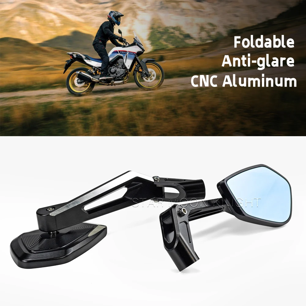 For HONDA XL750 TRANSALP XL 750 2024- Motorcycle Ultra-wide-angle Folding Mirror CNC Aluminum Anti-glare Rearview Mirror