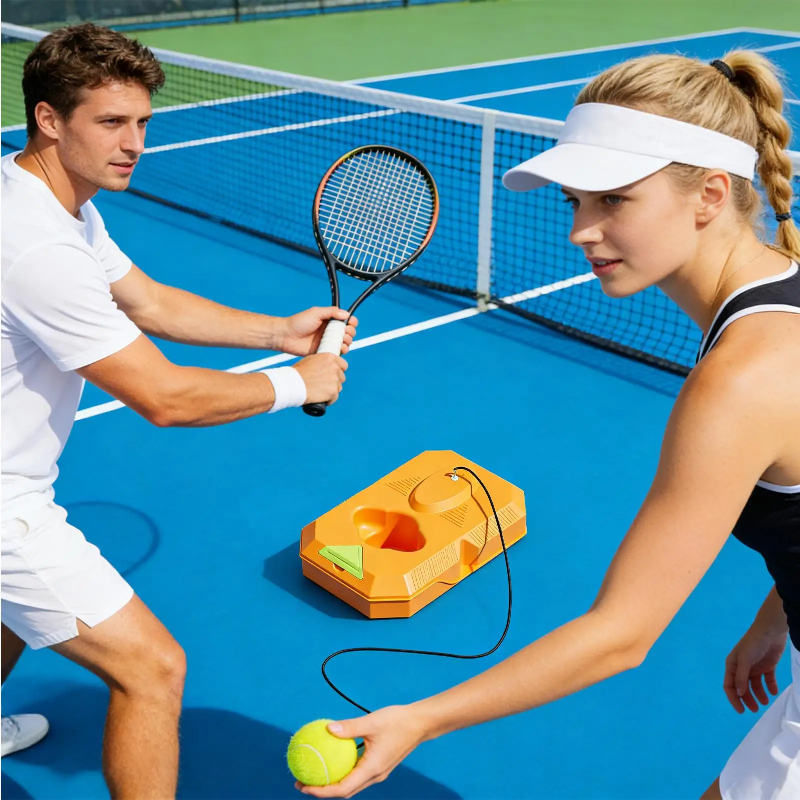 Tennis Trainer Rebound Ball Sports Training Exercise Tool Tennis Rebounder Equipment For Beginners Adults Teens Fielding Gym
