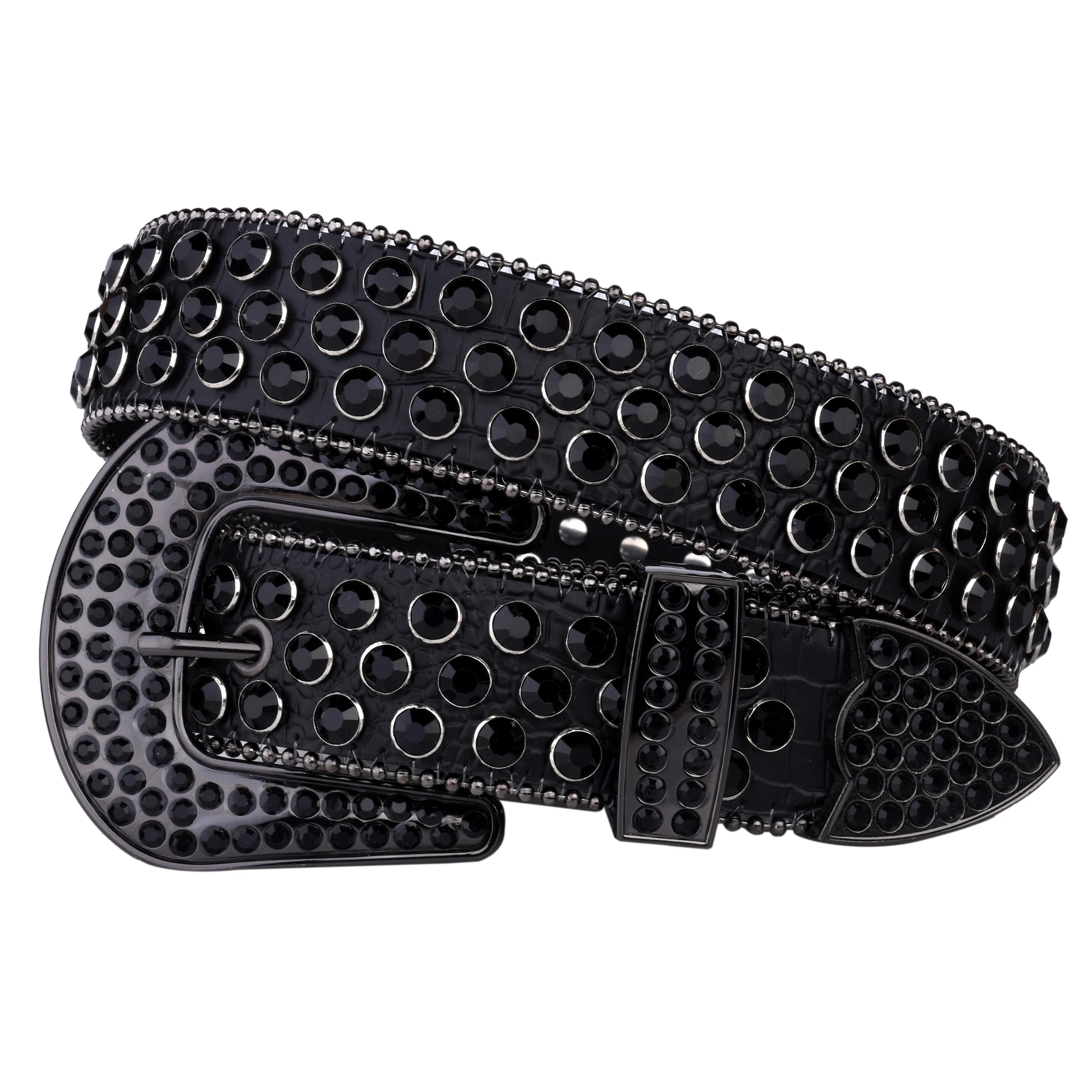 Nietenbesetzte Strassgürtel für Damen, modischer Gürtel, glänzender Pu-Ledergürtel, Hochzeits-Party-Gürtel, Paar, Valentinstagsgeschenke für Freundinnen – Detail 1