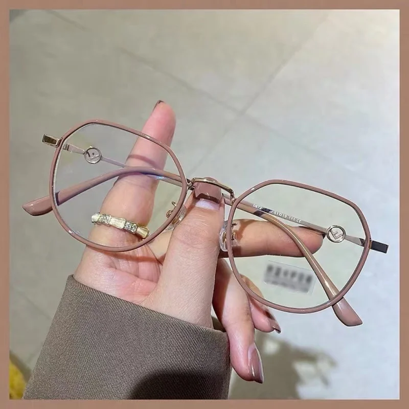 

Summer New Milk Tea Color Myopia Glasses Finished Korean Version Retro Infinite Degree Flat Mirror Net Red Plain Glasses Frame