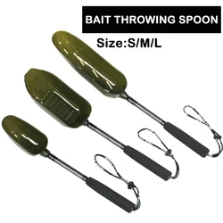 Fishing Bait Throwing Spoon EVA Handle Safety Lanyard Pop Up Boilies Pellets  For Carp Fishing Feeding Particles Boilies Tool