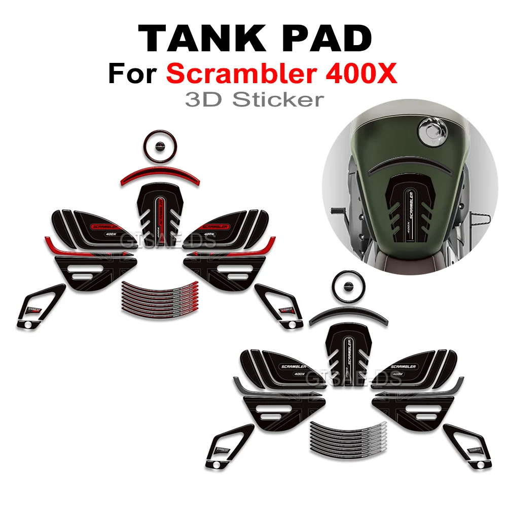 

3D Motorcycle For Scrambler 400X 400 X Accessories Tank Pad Side Fuel Oil Kit Knee Fairing Fender Stickers Decals 2024 2025