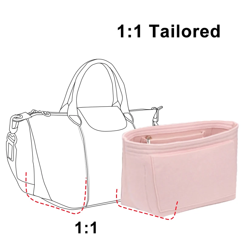 EverToner Felt Insert Organiser Bag for LONGCHAMP LE PLIAGE Top Handle Bag Makeup Organizer Shaper Travel Inner Cosmetic Bag