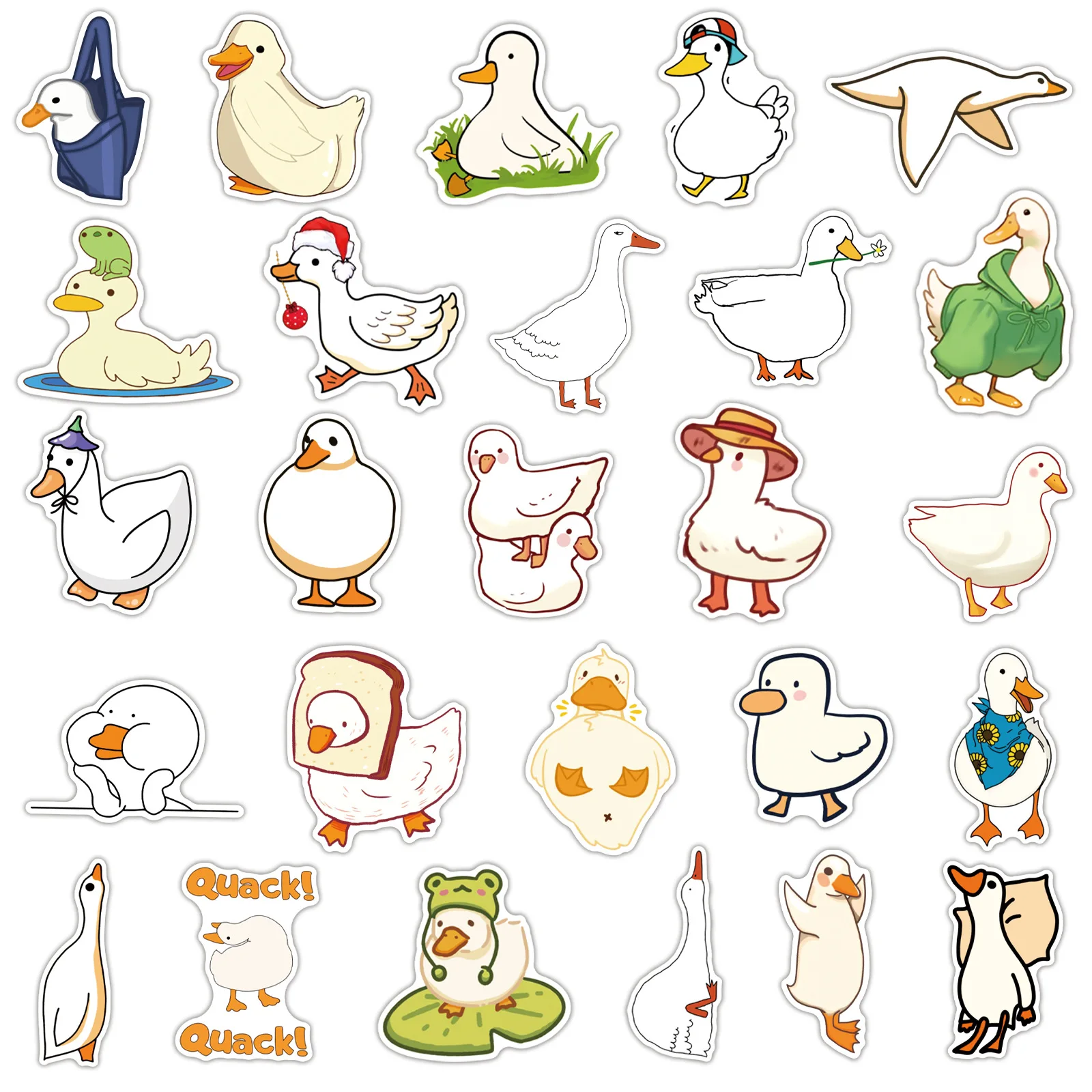 50 قطعة جديد لطيف بطة الكتابة على الجدران ملصقات الإبداعية الحيوان الكرتون صائق دفتر الهاتف الغيتار سكيت كوب الثلاجة الكلاسيكية ألعاب أطفال