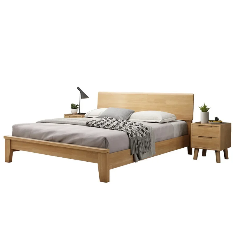 

Nordic solid wood bed B & B simple 1.8 meters home master bedroom bed frame 1.5 meters rental room 1.2 single bed