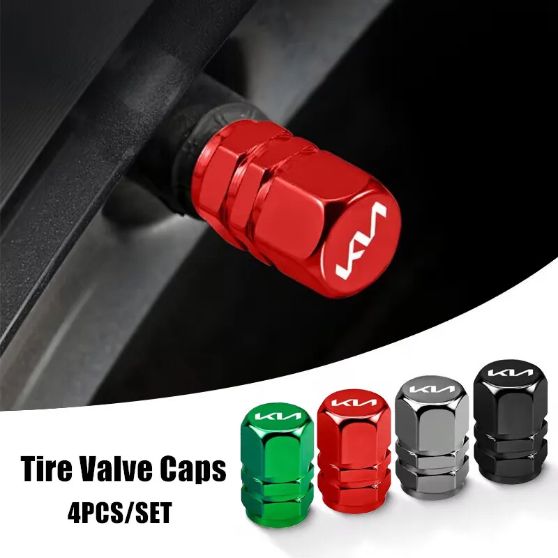 4Pcs for KIA Sportage Rio Ceed Picanto K5 K9 Sorento Car Wheel Tire Valve Caps Aluminum Alloy Dust Covers auto Accessories