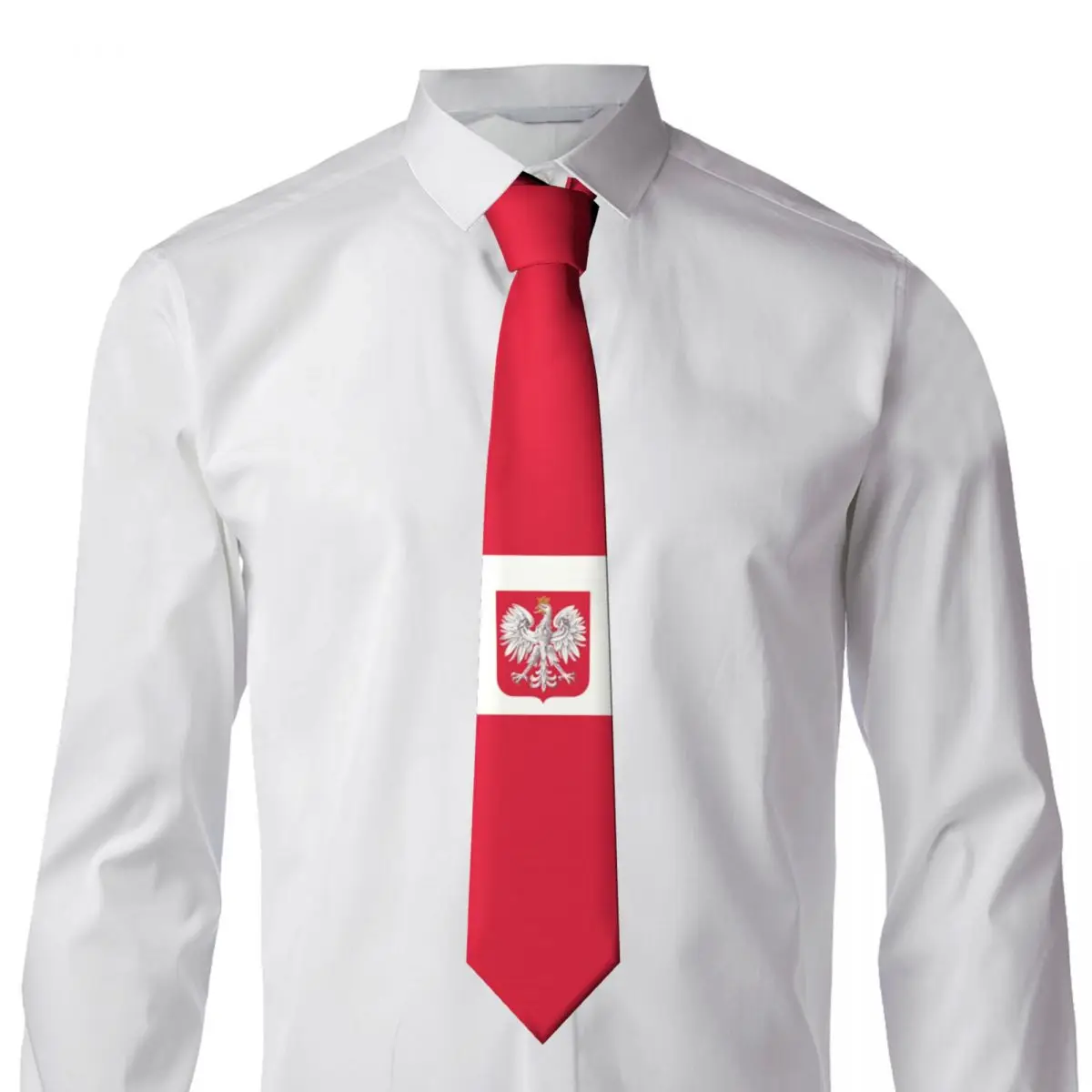 Classic Polish Flag Neck Tie for Business Customized Men Neckties