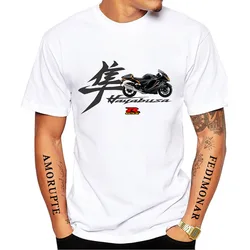 Hayabusa-男性用の白い半袖サマーTシャツ,冒険的なモーターサイクリストのためのカジュアルでクールなTシャツ,2023,gsx1300r