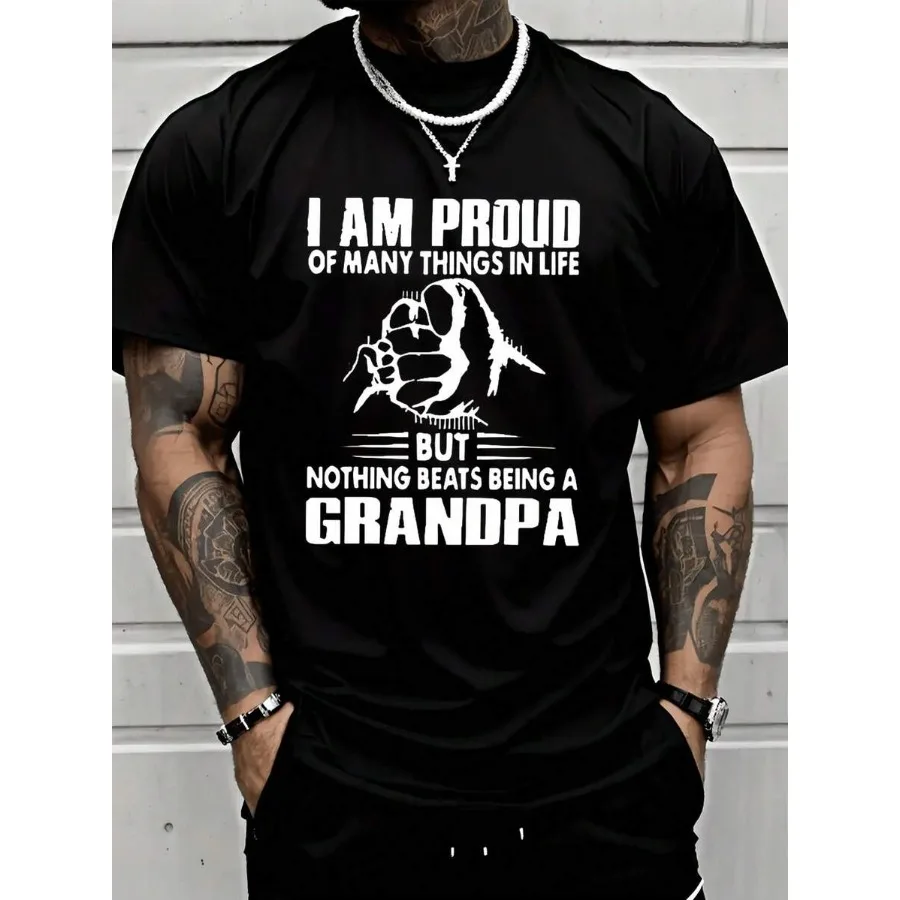 【Nuevo estilo】Camiseta con la frase “Estoy orgulloso por muchas cosas en la vida, ¡Nada es más que una camiseta!”, camiseta de algodón pesado 35%