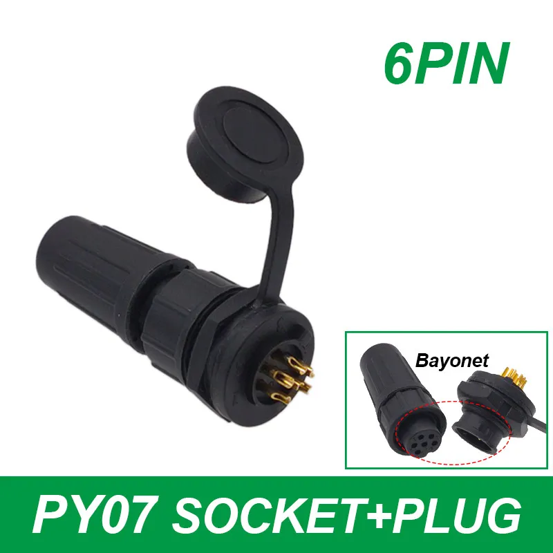 1 stks Connector Plastic Waterdichte Stopcontact IP67 PY07 Butt Connectors 2pin 3pin 4pin 5pin 6pin 7pin 8 pins Z108