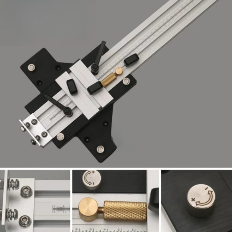 DIY Flip Router Base Double Layer Trimmer With Guide Rail for Wood Carving Woodworking Projects
