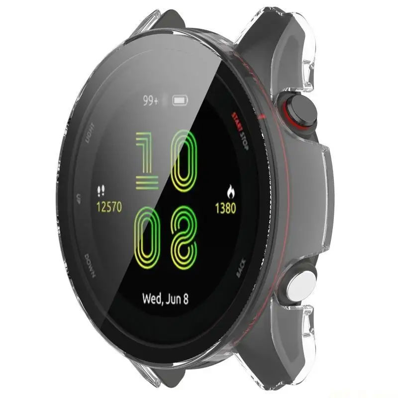 M5TD Tempered Glass One-piece for Shell Screen Protector for Case for Smart Watch Bumper Cover Protective Film for