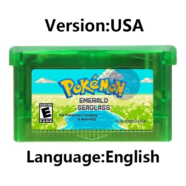 GBA Game Cartridge Pokemon Series Cawps Emerald Seaglass Rouge Opgeladen Geel Lunar Dark Violet Videogameconsolekaart