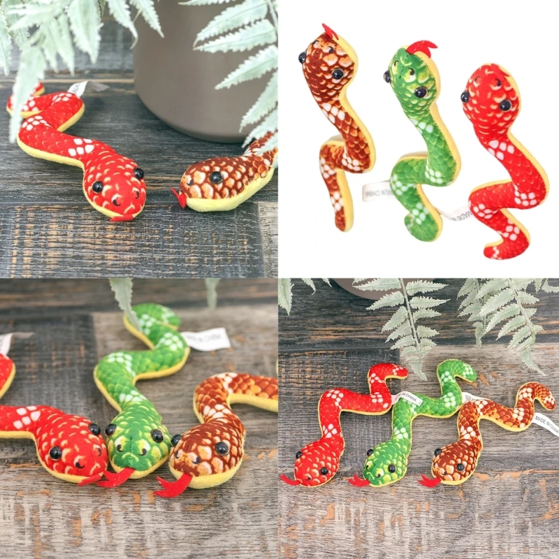 2025 Snake Mascots Toy Stuffed Animals Toy Refrigerator Magnets New Year Stuffed Snake Figure Toy Mascots for Kids