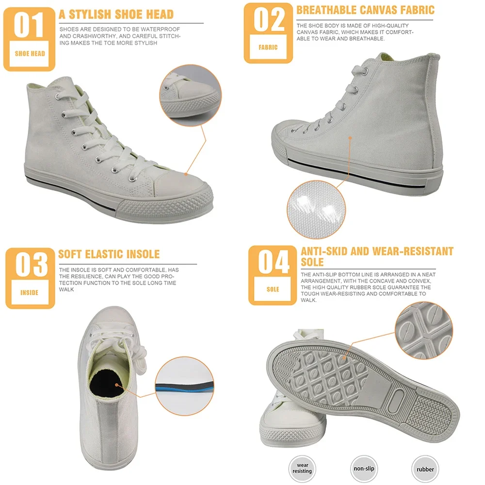 Casual Lace Up Sneakers for Ladies Music Notes Brand Design Classic High Top Canvas Footwear Vulcanized Flat Shoes