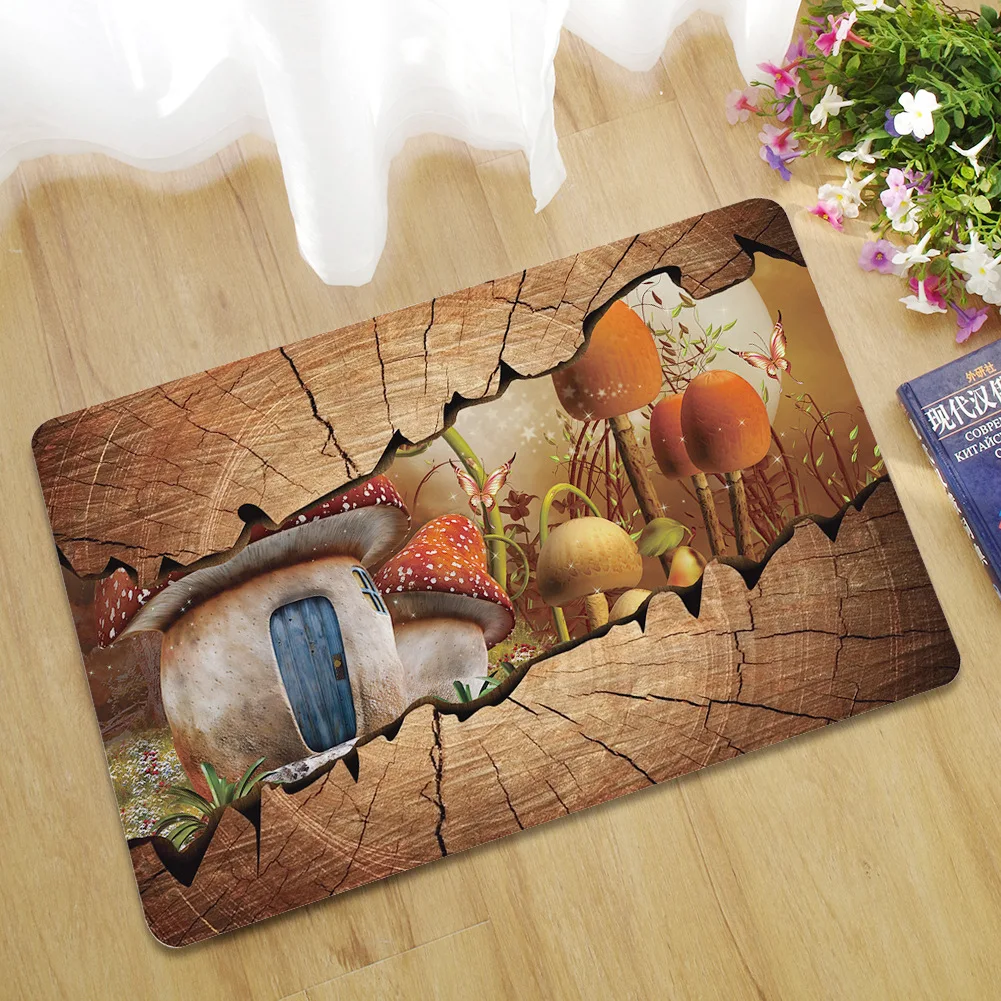 Wall Breaking Hole Cat Rubber Doormat, Water Absorbing, Psychedelic Rug, Anti Slip Entrance, Welcome Door Mat, Foot Pad, Funny