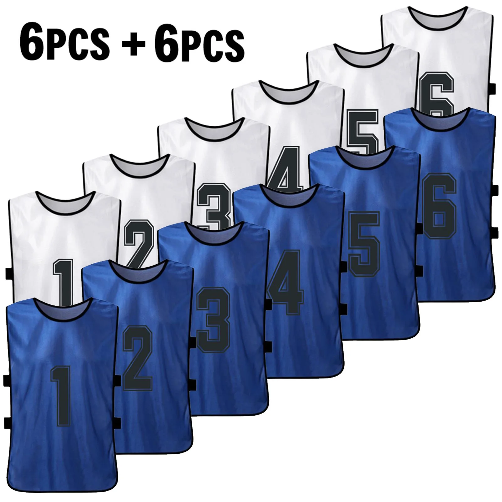 12 PCS Kid\'s Football Pinnies 2 Colors Quick Drying Soccer Jerseys Youth Sports Scrimmage Basketball Team Training Sports Vest