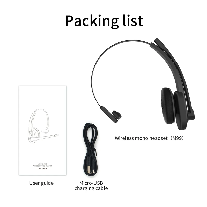 Call Center Bluetooth Headphones With Microphone M99 Wireless Headphone Noise Canceling Headset For Home, Office