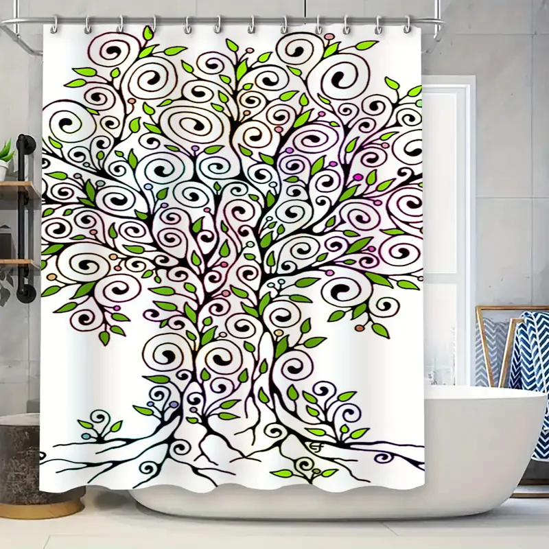 

Занавеска для душа с красочным деревом, современный модный декор для вашей ванной комнаты, изготовленная из водонепроницаемой ткани для длительного использования