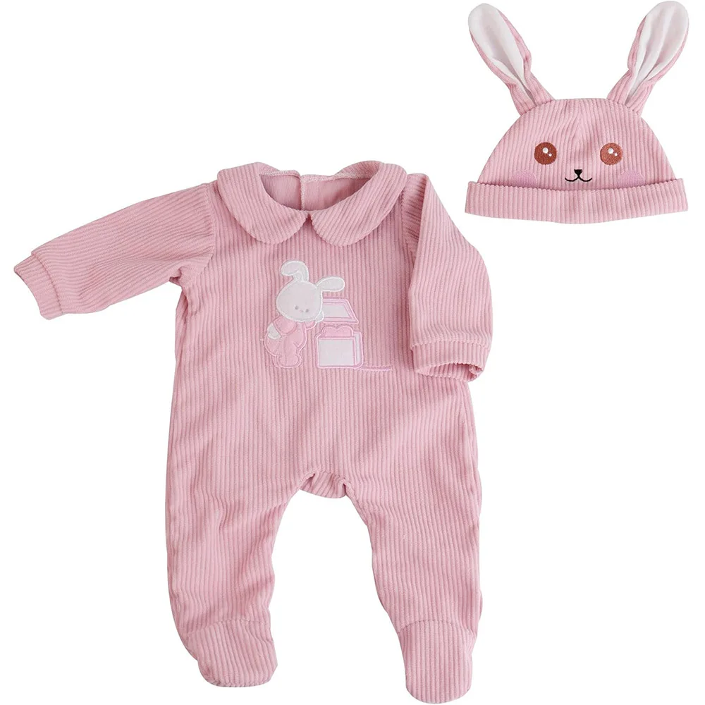 Siliconen reborn babypoppen meisje kleding outfit accessoires roze konijn 46-50cm pop outfits ontwerper mode pop kleding kit