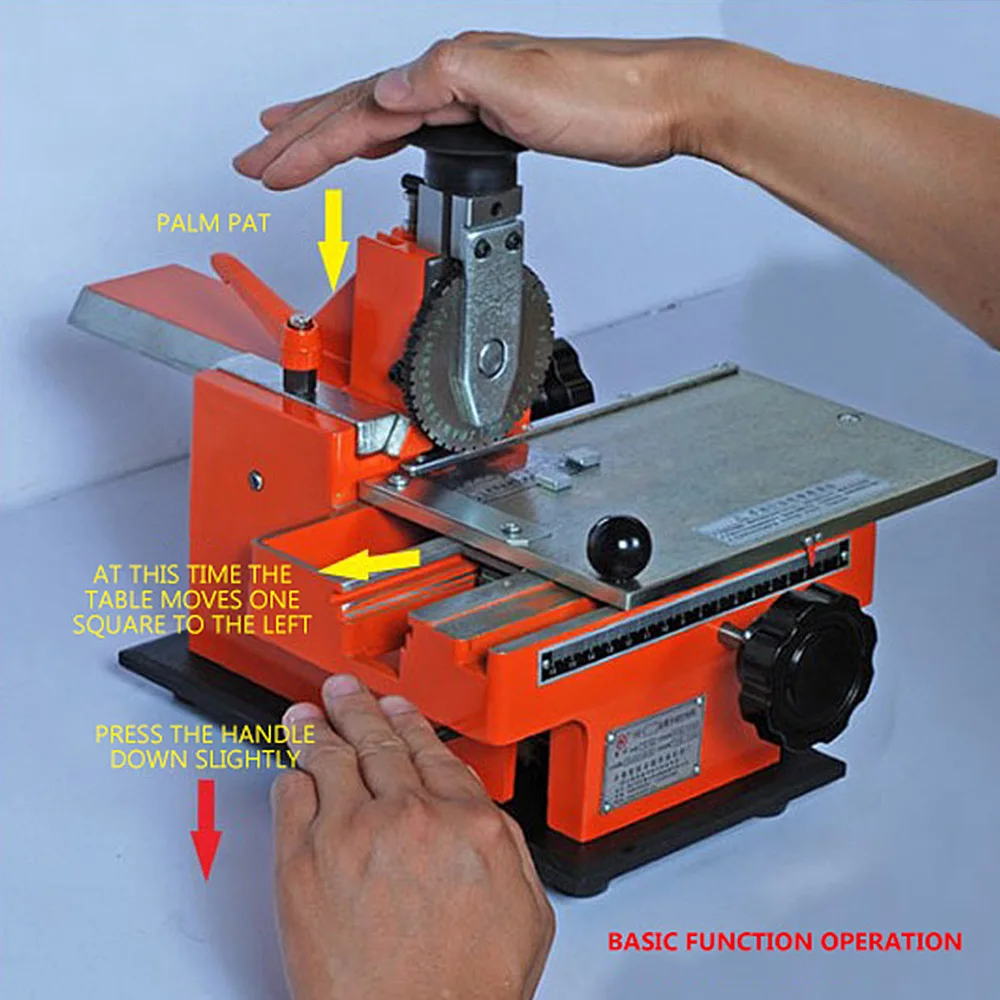 Semi-Automatic Metal Nameplate Engraving Marking Machine, 5mm Wheel Manual Plate Embossing Equipment