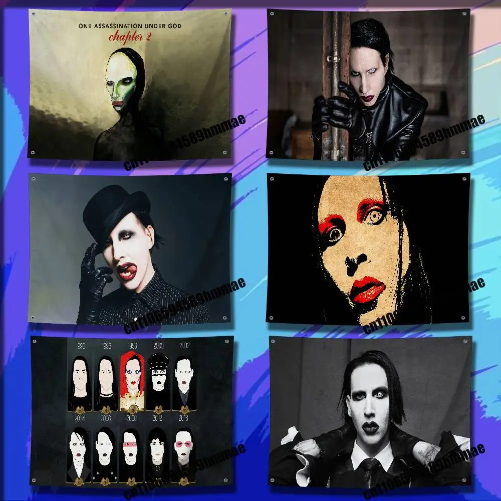 For Marilyn Manson One Assassination Under God Chapter 2 Flag 60x90cm Outdoor Garden Home Decorate Wall Banner Tapestry Cover