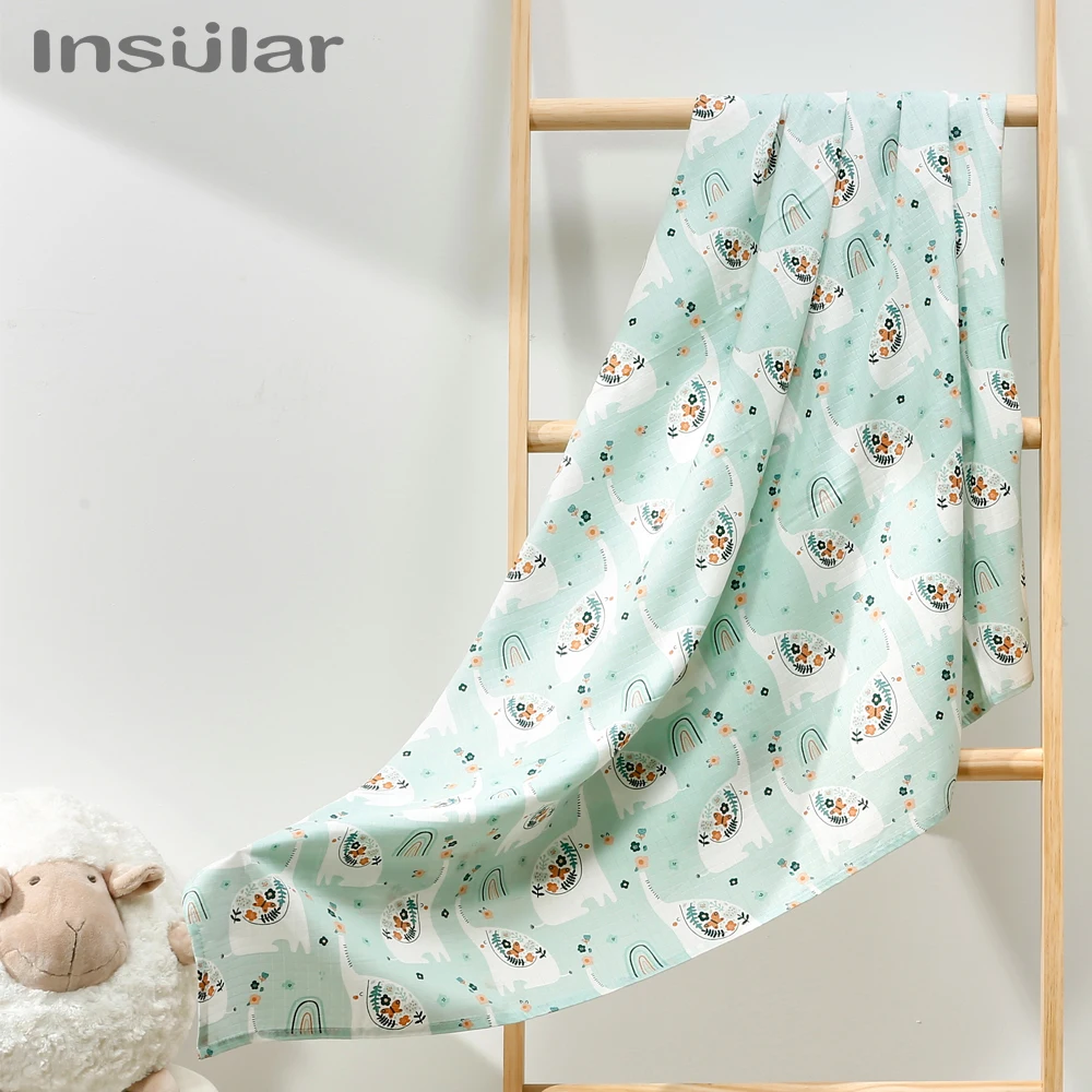 Insular Muslin Baby Double-Layer Gauze Towel with Bean Blanket And Bamboo Cotton Cover for Newborns