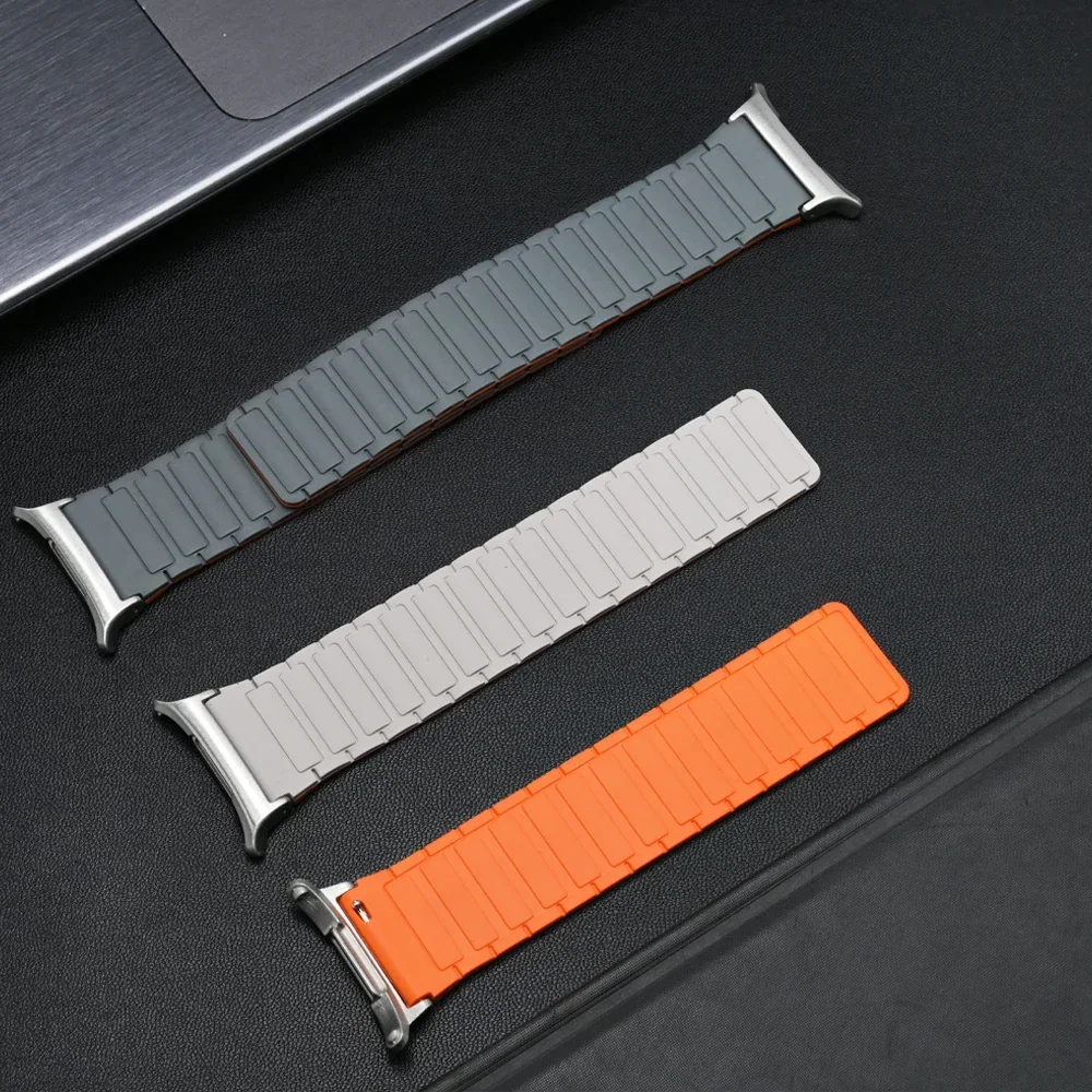 Correa de silicona para Samsung Galaxy Watch 7 Ultra, banda de 47MM con extremo curvo, sin huecos, para hombre