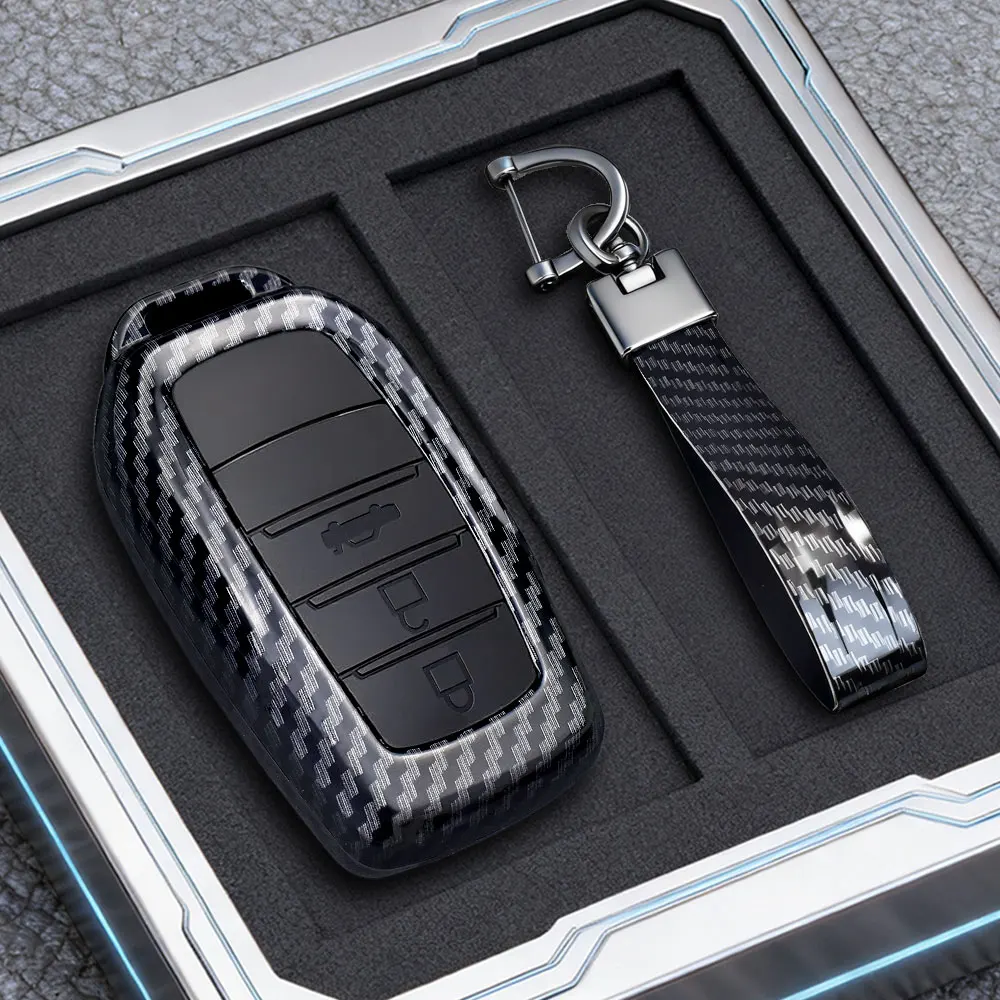 Funda de llave de coche estilo carbono para Toyota Corolla SE 2023 Camry 50 55 TLC200 Yaris Land Cruiser Prado150 RAV4 Venza SIENNA