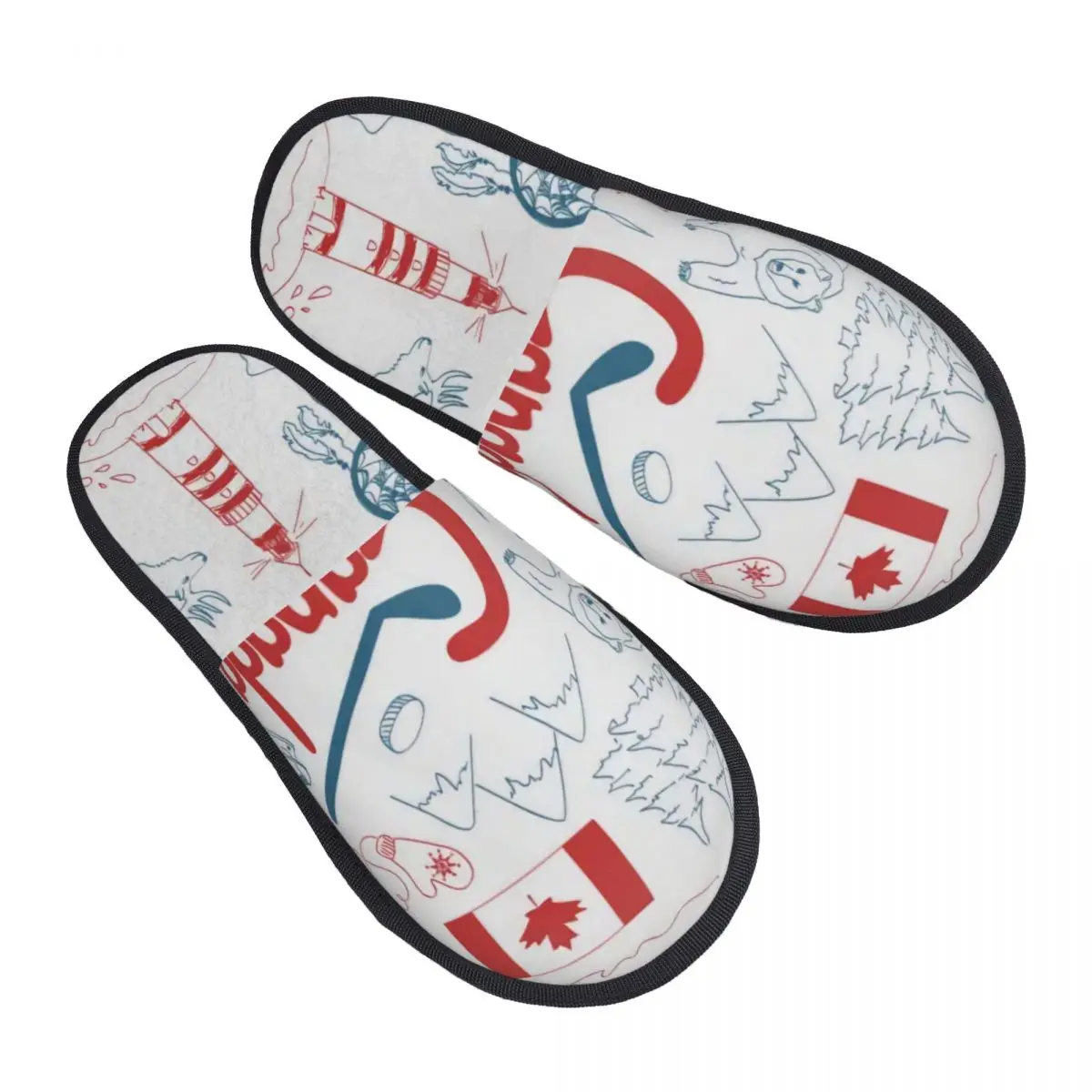 Flag Of Canada Comfort Scuff Memory Foam Slippers Women Maple Leaf Hotel House Shoes