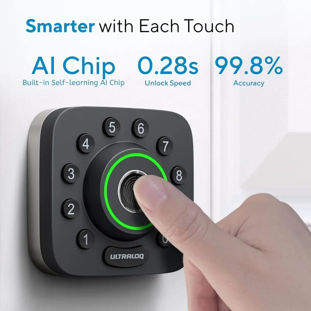 Pro WiFi Smart Lock with Door Sensor, Keyless Entry Door Lock, Built-in WiFi,Fingerprint ID,App Remote Control, 8 in 1