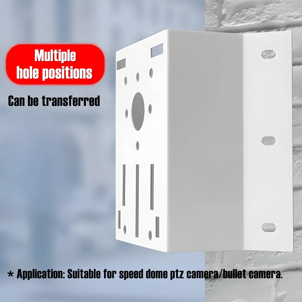 Solid Metal Exterior Right Angle Security Camera Wall Corner Mount Bracket For Heavy Duty PTZ Dome Camera Max Load-Bearing 30KG