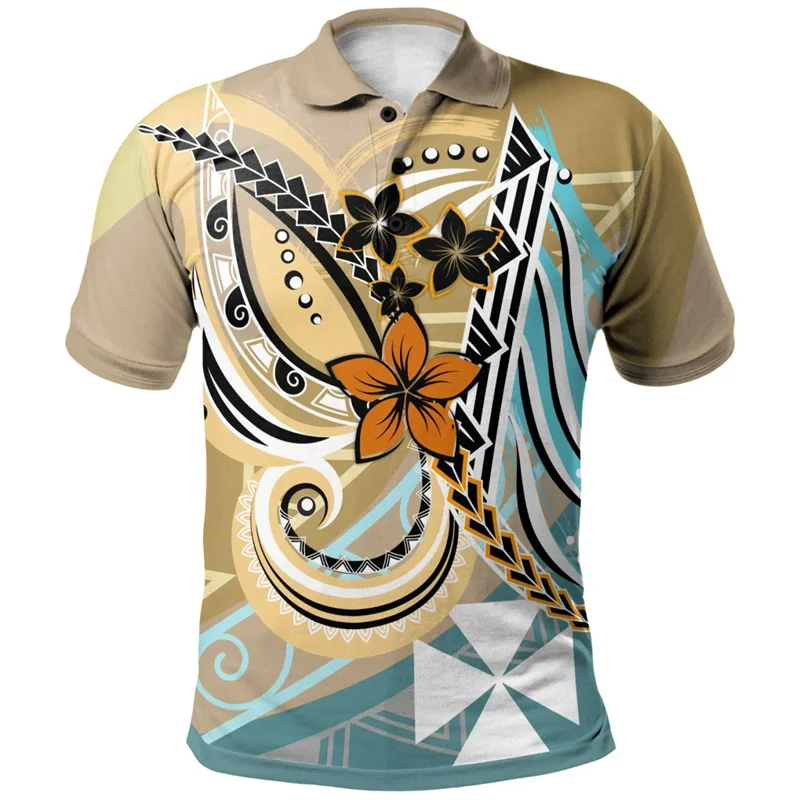 Fashion Wallis Futuna Pattern Polo Shirt Men Hawaiian 3D Printed Polynesian POLO Shirts Casual Loose Tees Summer Short Sleeves